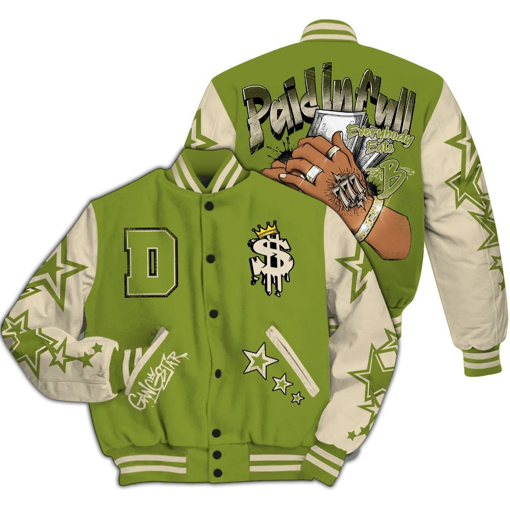 Varsity Jacket To Match SB Dunk Low Asparagus - Lucky Money Paid In Full Retro All Over Print