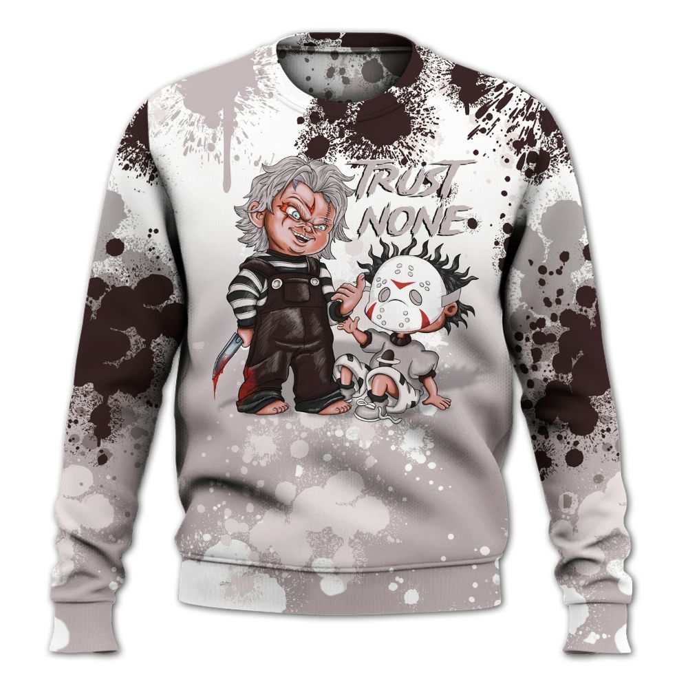 Sweatshirt To Match AMM Air Smokey Mauve 6s - Trust No One Scary All Over Print