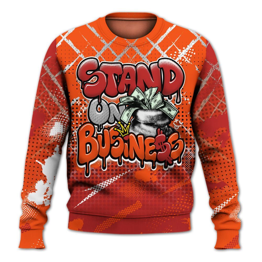 Sweatshirt To Match Kobe 6 Protro Total Orange - Halftone Stand Business Dripping All Over Print