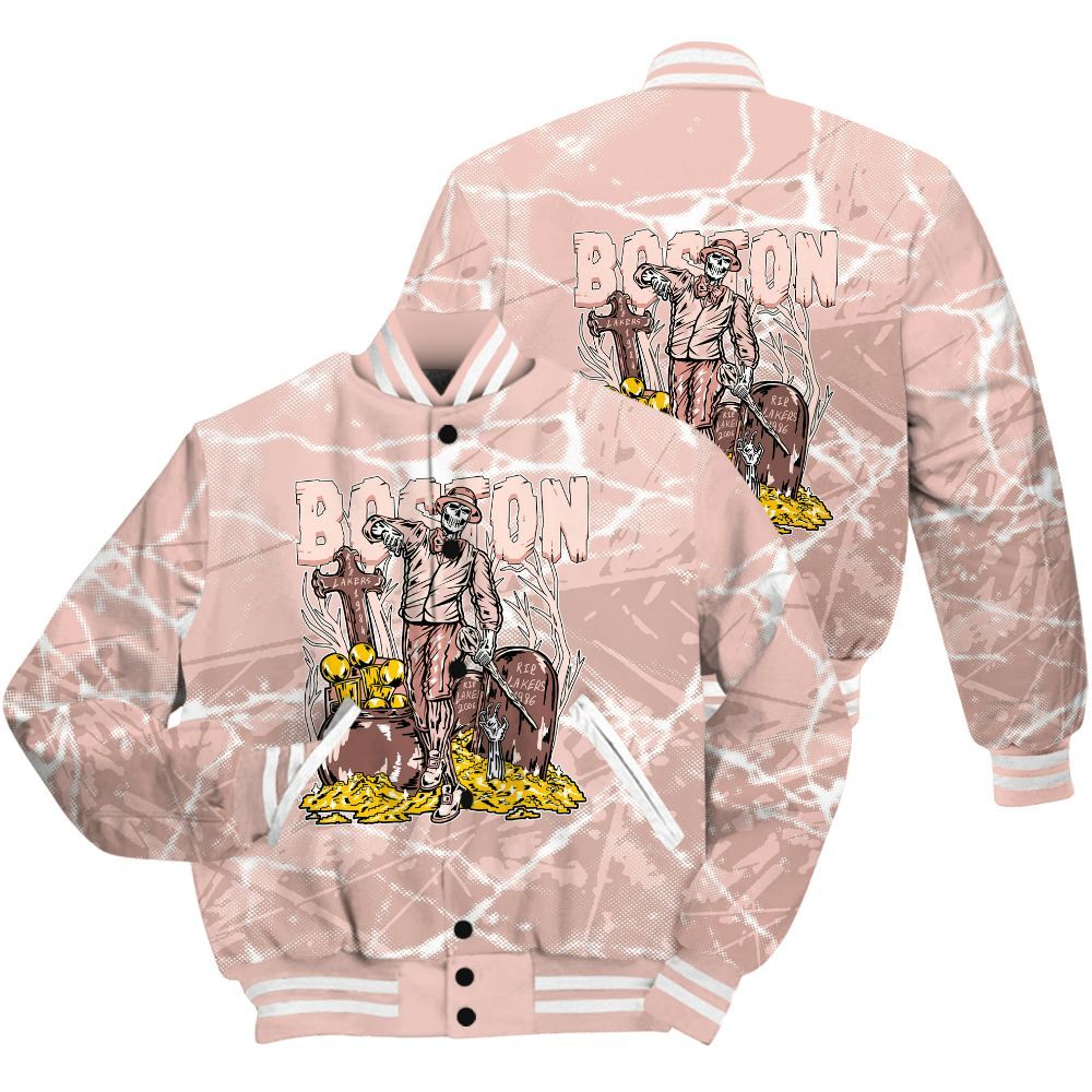 Varsity Jacket To Match Low Legend Pink 11s Shirt - Goldrush Skeleton Profound All Over Print