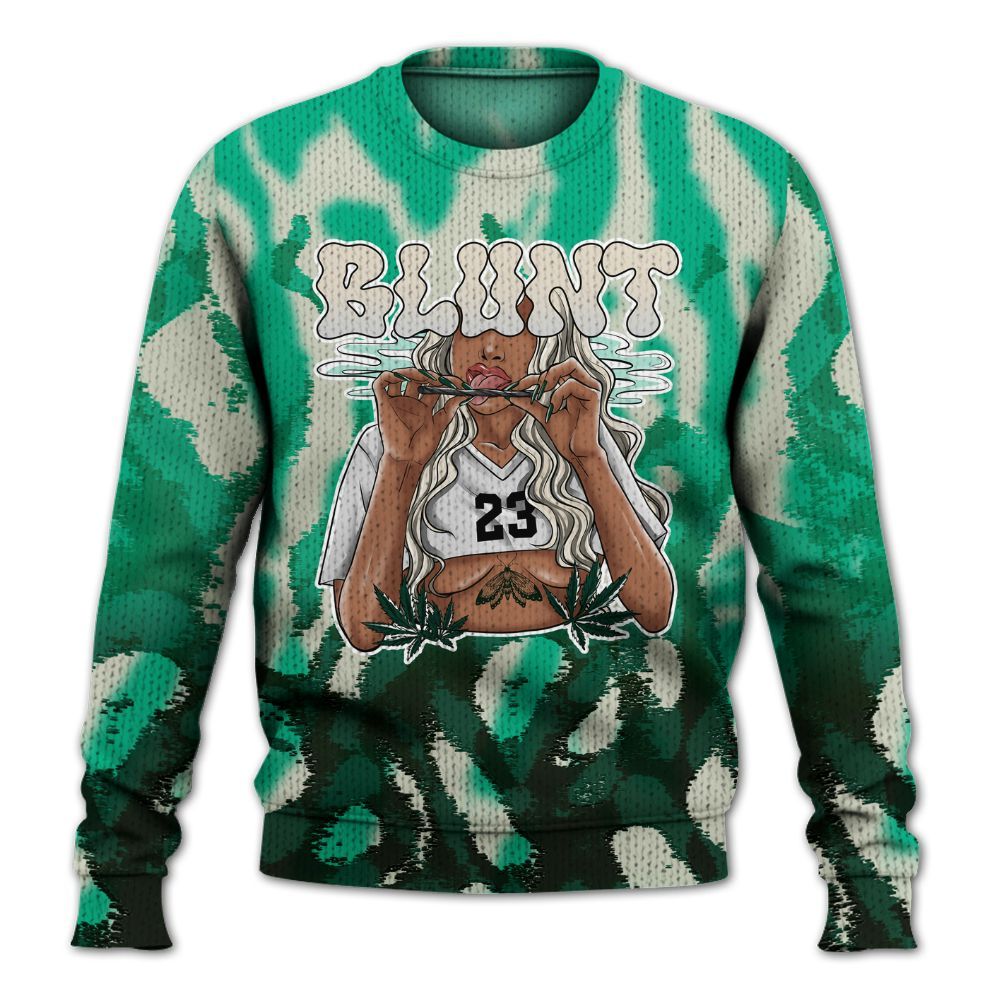 Knitted Sweater To Match Oxidized Green 4s - Bluntz Burnz