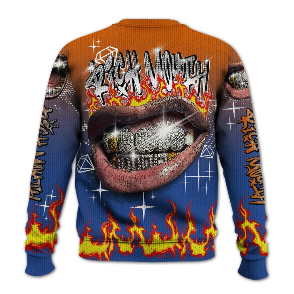 Knitted Sweater To Match Palermo GS League - Rich Mouth Fire Rap Retro 90s