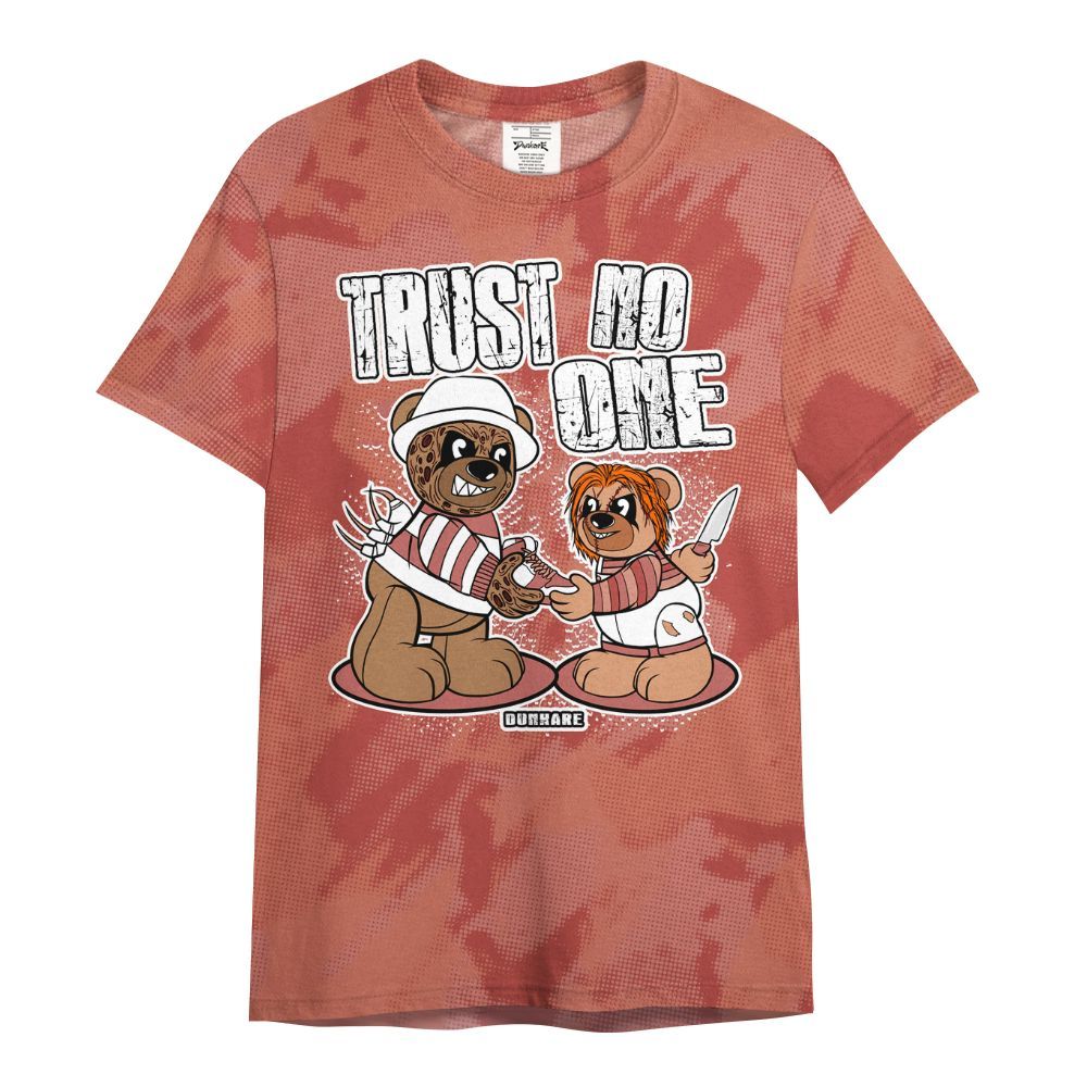 Shirt To Match Dune Red 13s - Trust No One Bear Abstract Halftone All Over Print