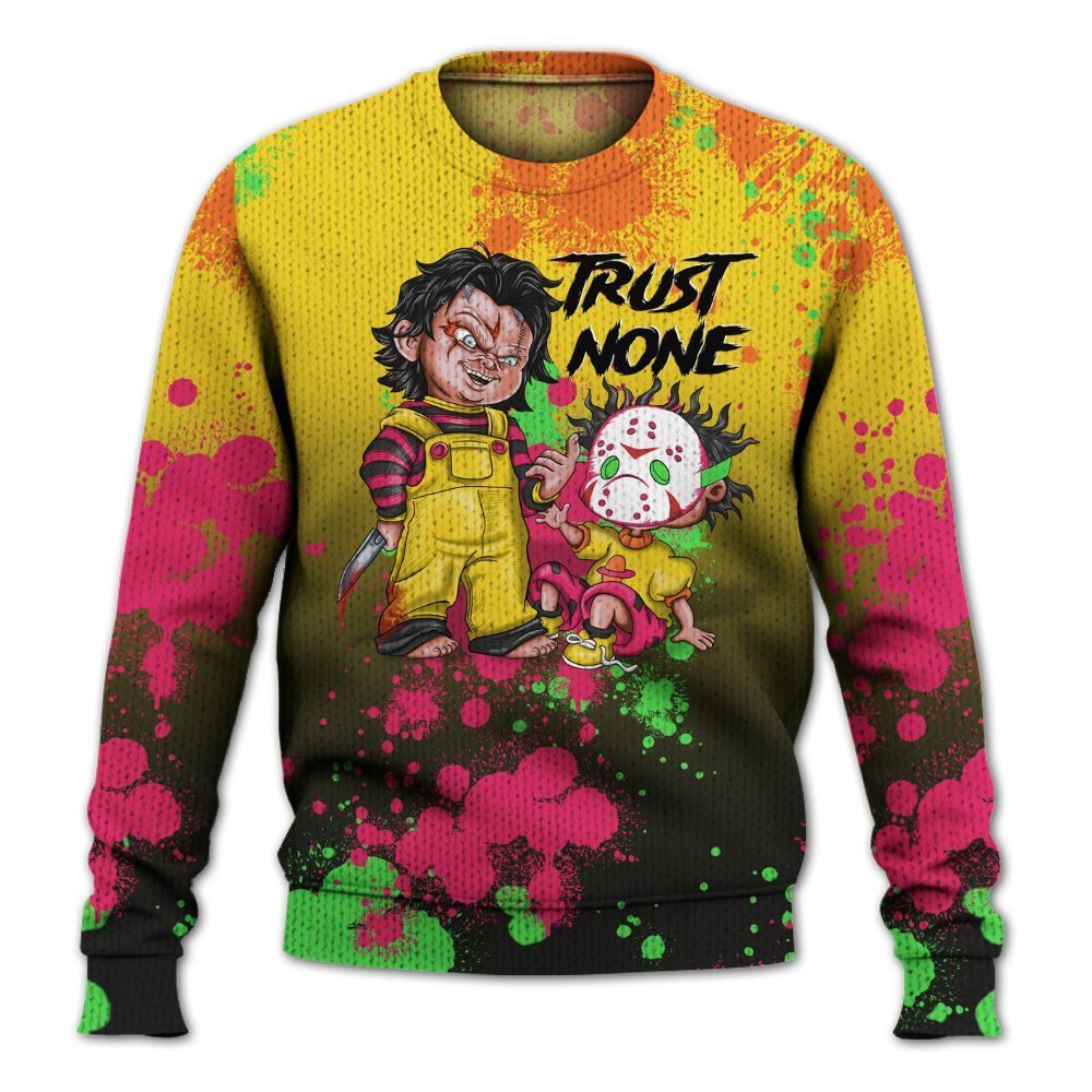 Sweater To Match Max 95 Woven Multi - Trust No One Scary Graphic