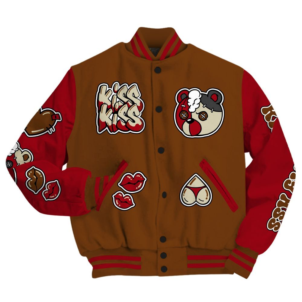 Varsity Jacket To Match Archaeo Brown 5s - Kiss My Hugz All Over Print