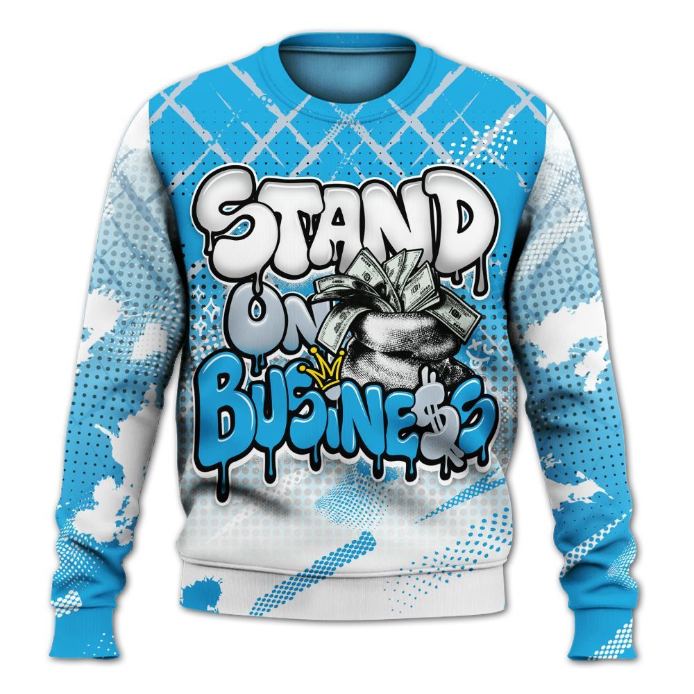 Sweatshirt To Match University Blue Low 2026 11s - Halftone Stand Business Dripping All Over Print