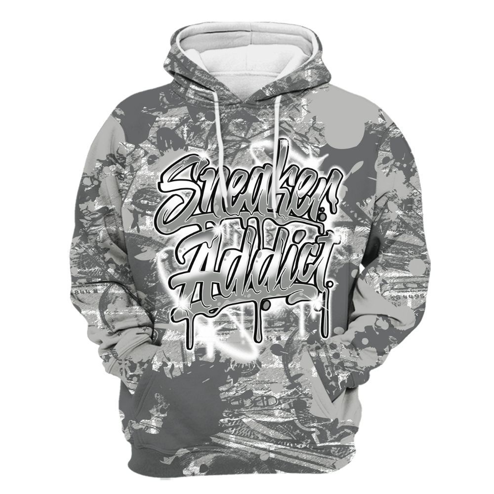 Hoodie To Match Retro Wet Cement 4s - Addiction Sneakers Graphic Street Art All Over Print