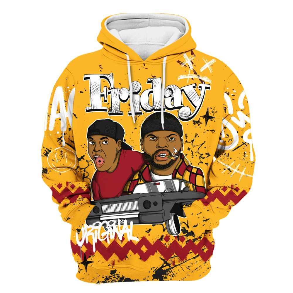 Hoodie To Match White Taxi 12s Shirt, Friday Sneaker Crayon All Over Print