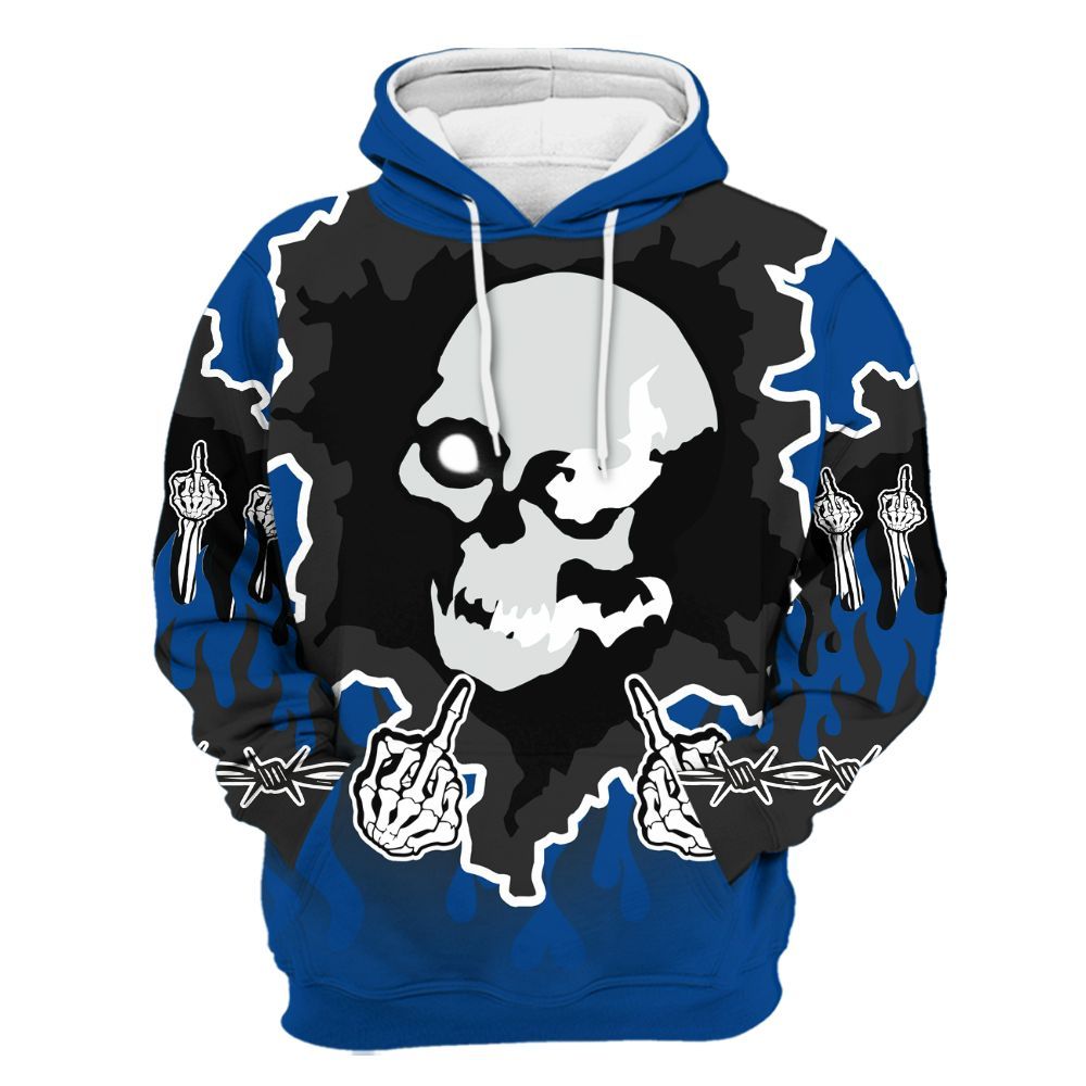 Hoodie To Match Low 85 Royal 1s - F Around Find Out Graphic Trapped All Over Print