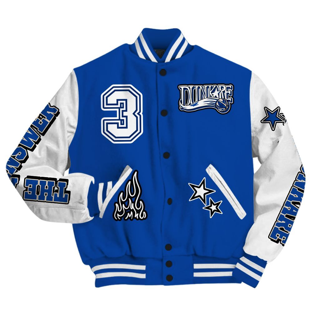Varsity Jacket To Match Low Game Royal 1s - Allen Answer Skeleton All Over Print
