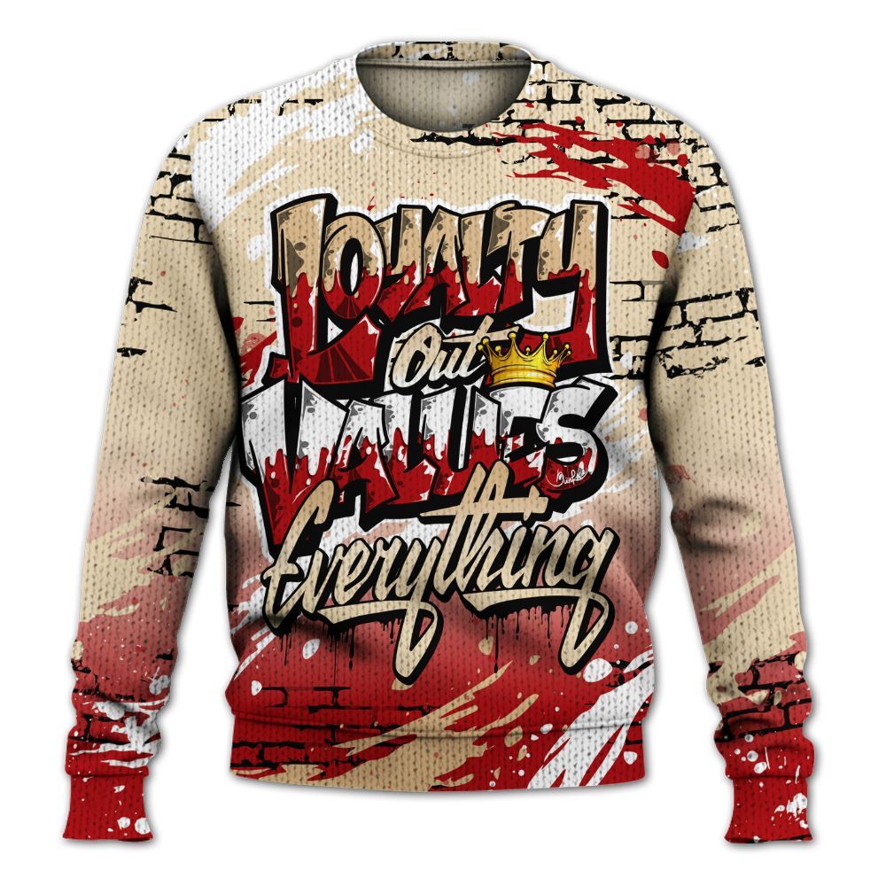 Knitted Sweater To Match Dunk Low Strawberry Waffle - Values Of Loyalty Drip