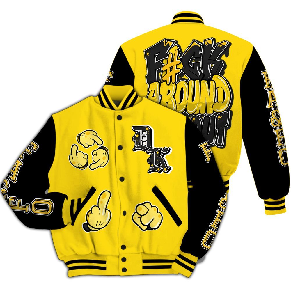 Varsity Jacket To Match Retro Thunder 4s - F Around Find Out Graphic All Over Print