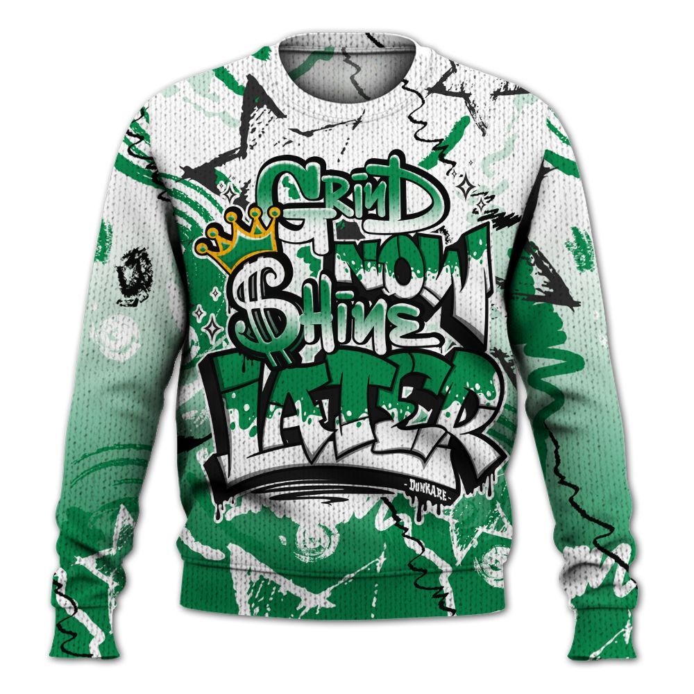Knitted Sweater To Match Mid Lucky Green 1s - Grind Shine Later Drip