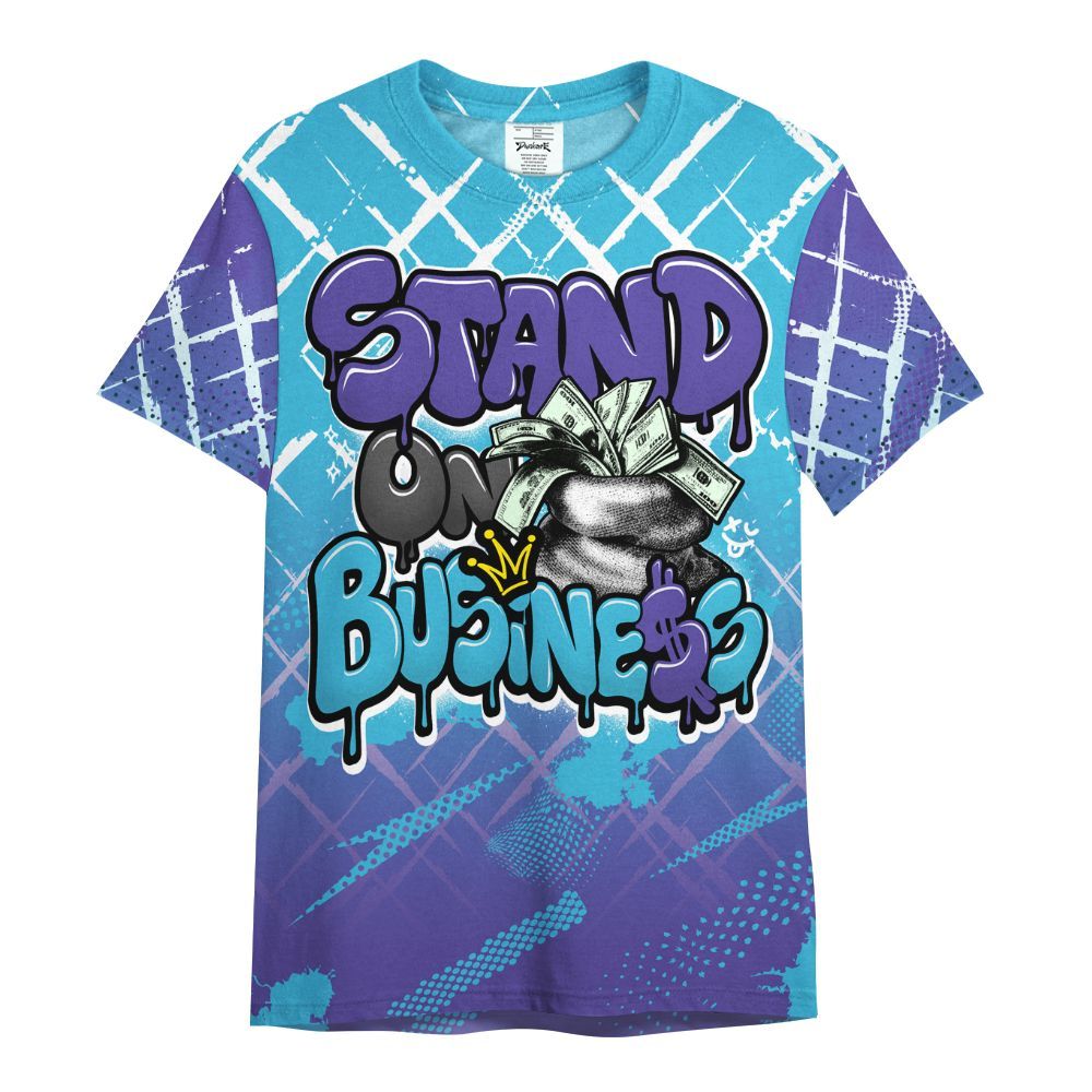 Shirt To Match Retro Aqua 6s - Halftone Stand Business Dripping All Over Print