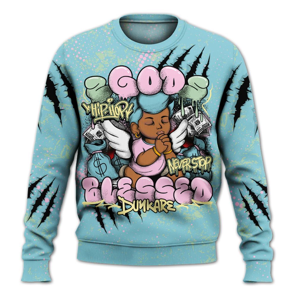 Sweatshirt To Match SB Dunk Low Visty - God Blessed All Over Print