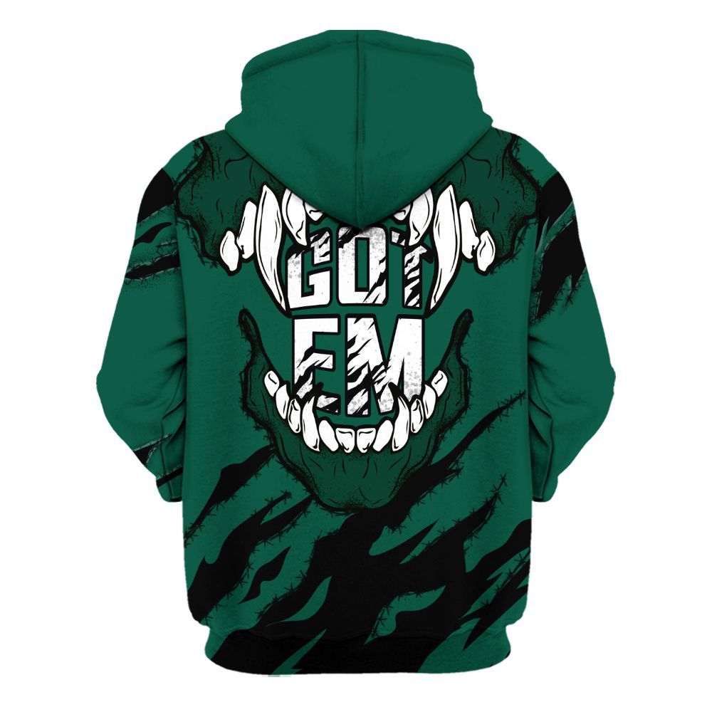Hoodie To Match Oxidized Green 4s - GOT 'EM Skeleton Scratch All Over Print