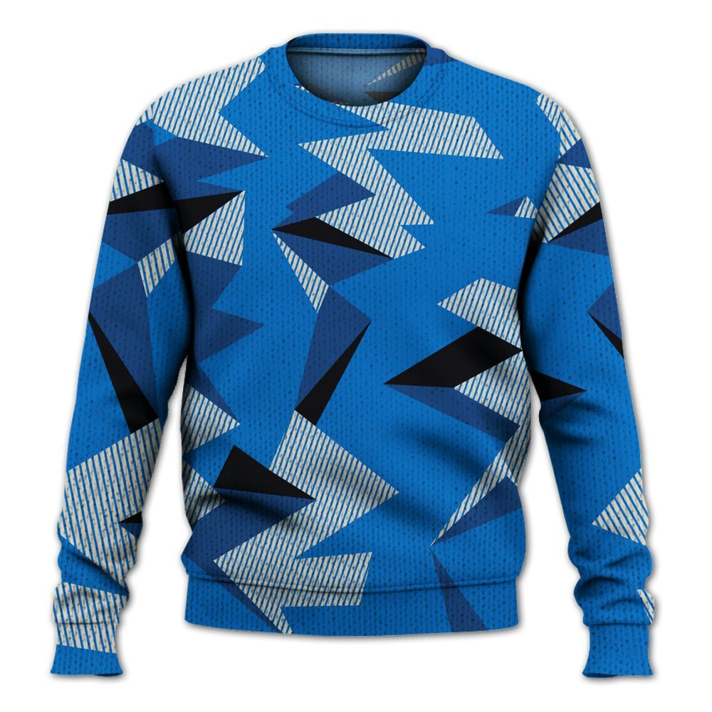 Knitted Sweater To Match Blueberry 12s - Geometric Camouflage Pattern