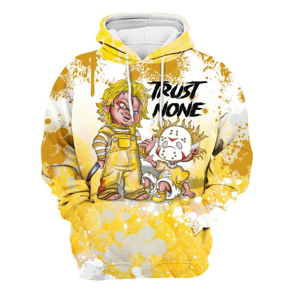 Hoodie To Match Low Yellow Python 11s - Trust No One Scary All Over Print