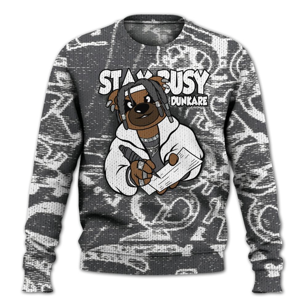 Knitted Sweater To Match White Thunder 4s - Maintain Activity Bear Avant-Garde