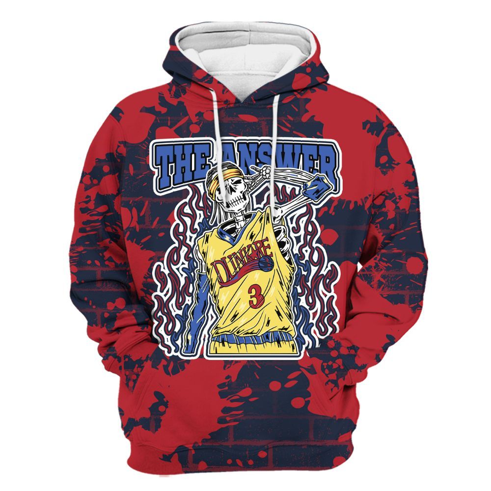 Hoodie To Match Dunk Low COJP What The 2024 - Allen Answer Skeleton Brick All Over Print