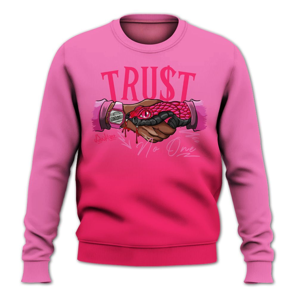 Sweatshirt To Match Air VaporMax Plus Triple Pink - Snake Trust No One Drip All Over Print