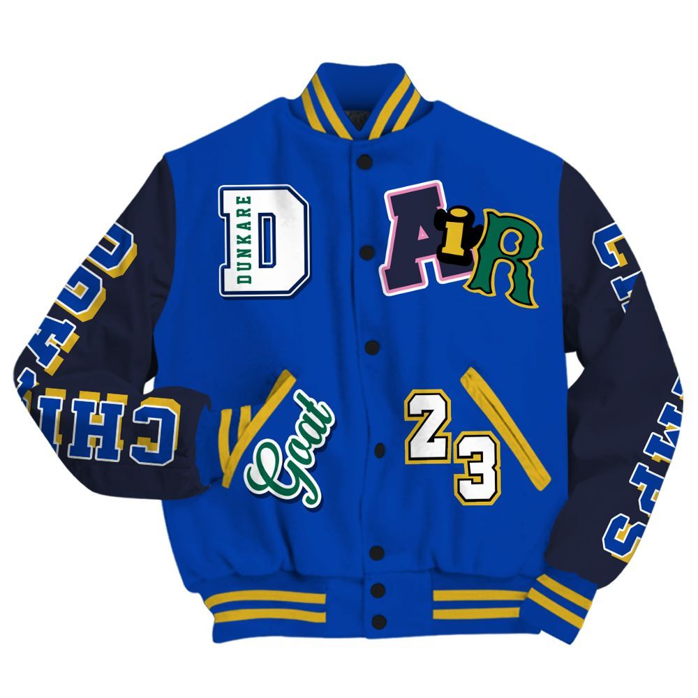 Varsity Jacket To Match Brazil Racer Blue Yellow 3s - AIR Number 23 GOAT All Over Print
