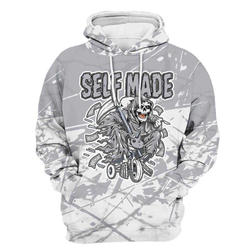 Hoodie To Match Low OG Wolf Grey 1s - Self Make Skeleton Profound All Over Print