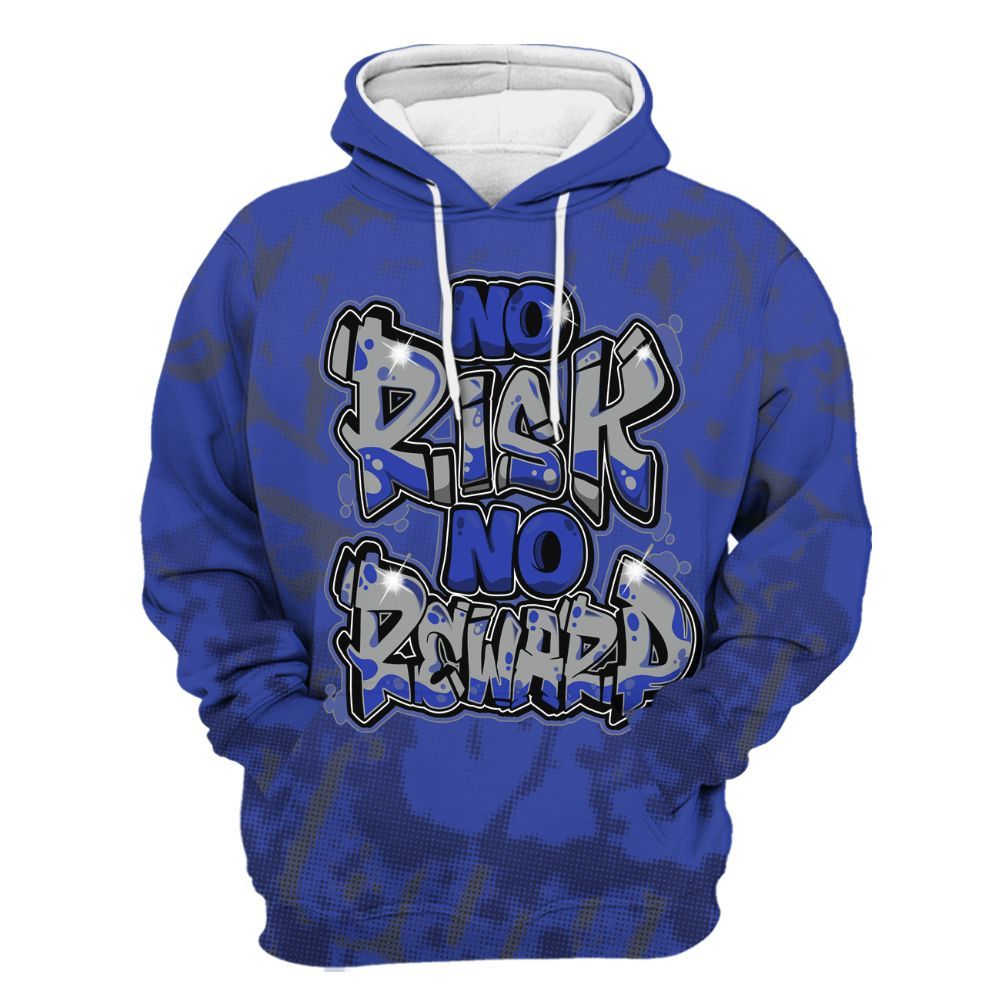 Hoodie To Match Air Max Plus Black Racer Blue - No Risks No Reward Street All Over Print