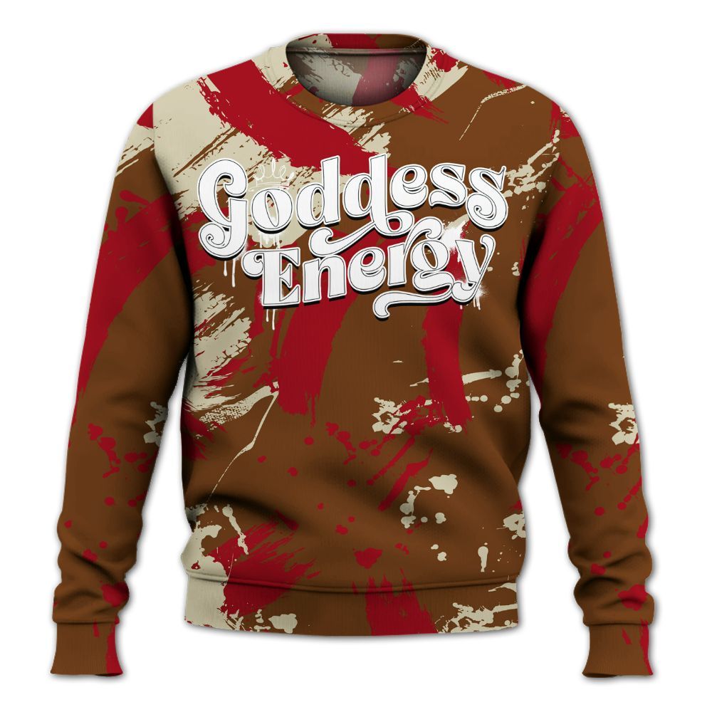 Sweatshirt To Match Archaeo Brown 5s - Goddess Energy Retro All Over Print