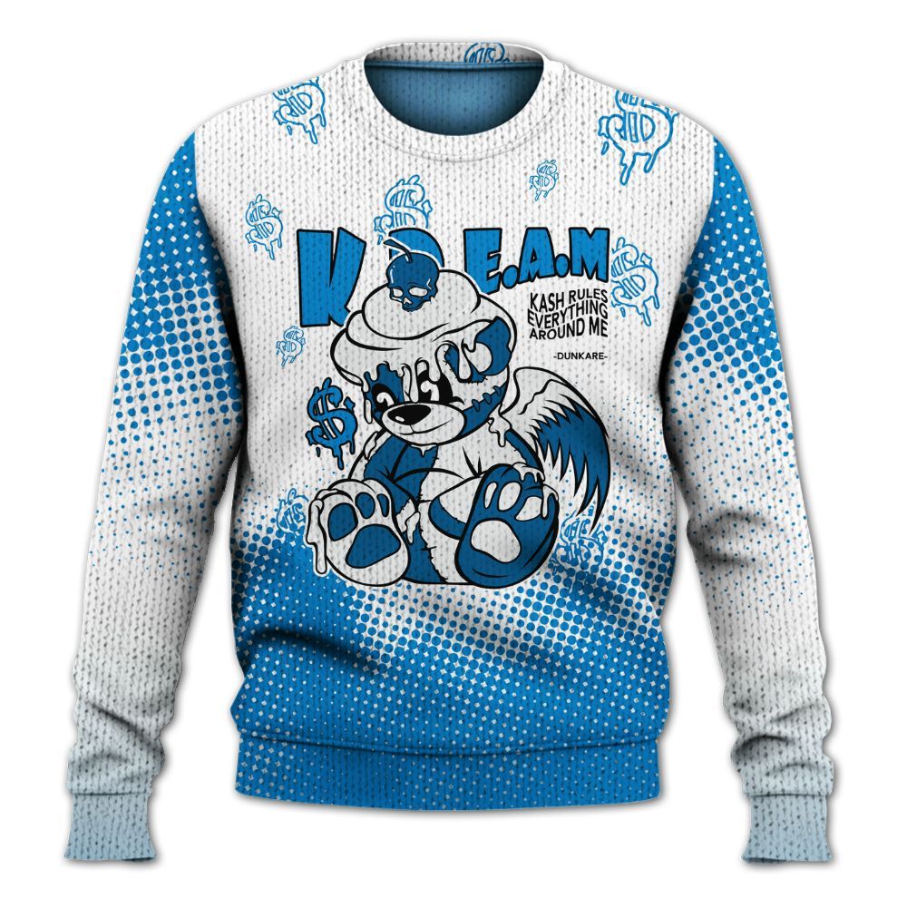Knitted Sweater To Match Military Blue 4s - Loot Bear Unique Drip