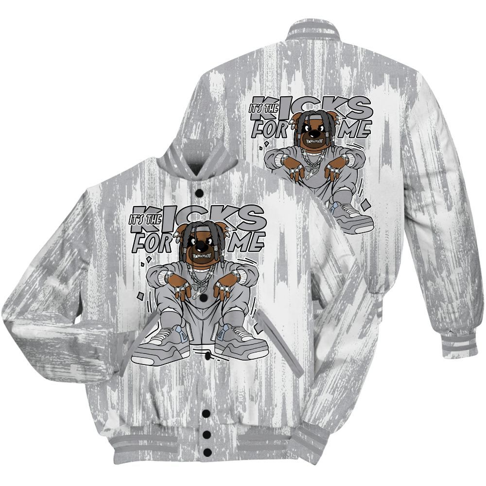 Varsity Jacket To Match Low OG Wolf Grey 1s Shirt - Sneakers Bear Glitch Art All Over Print