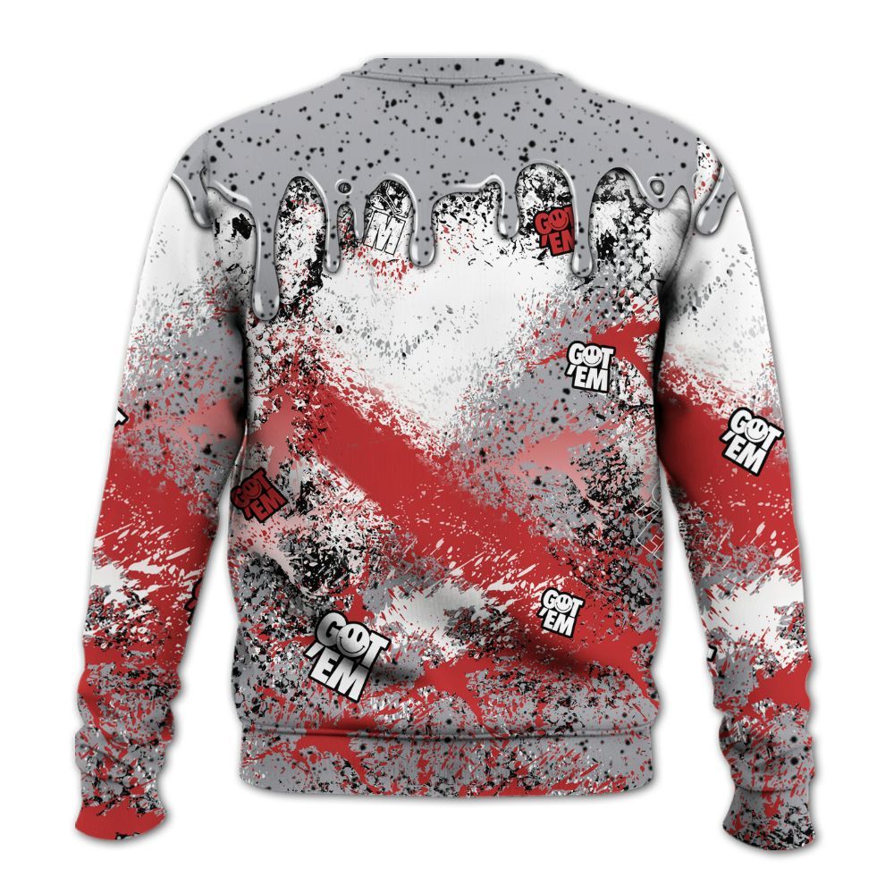 Sweatshirt To Match White Cement 4s - Dripping 23 Drip All Over Print