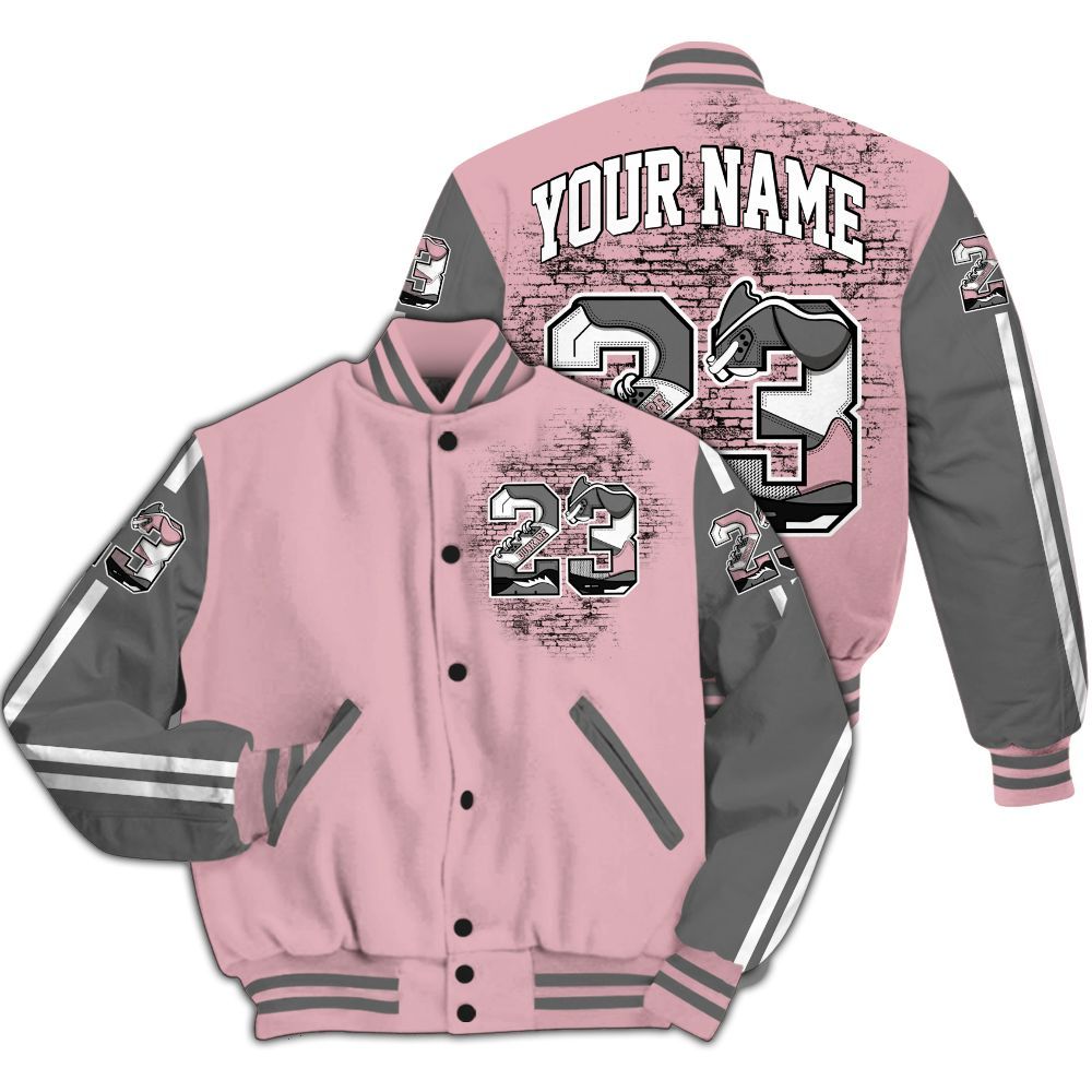 Varsity Jacket To Match Air Max DN Pink Foam - Custom Name Number 23 5s All Over Print
