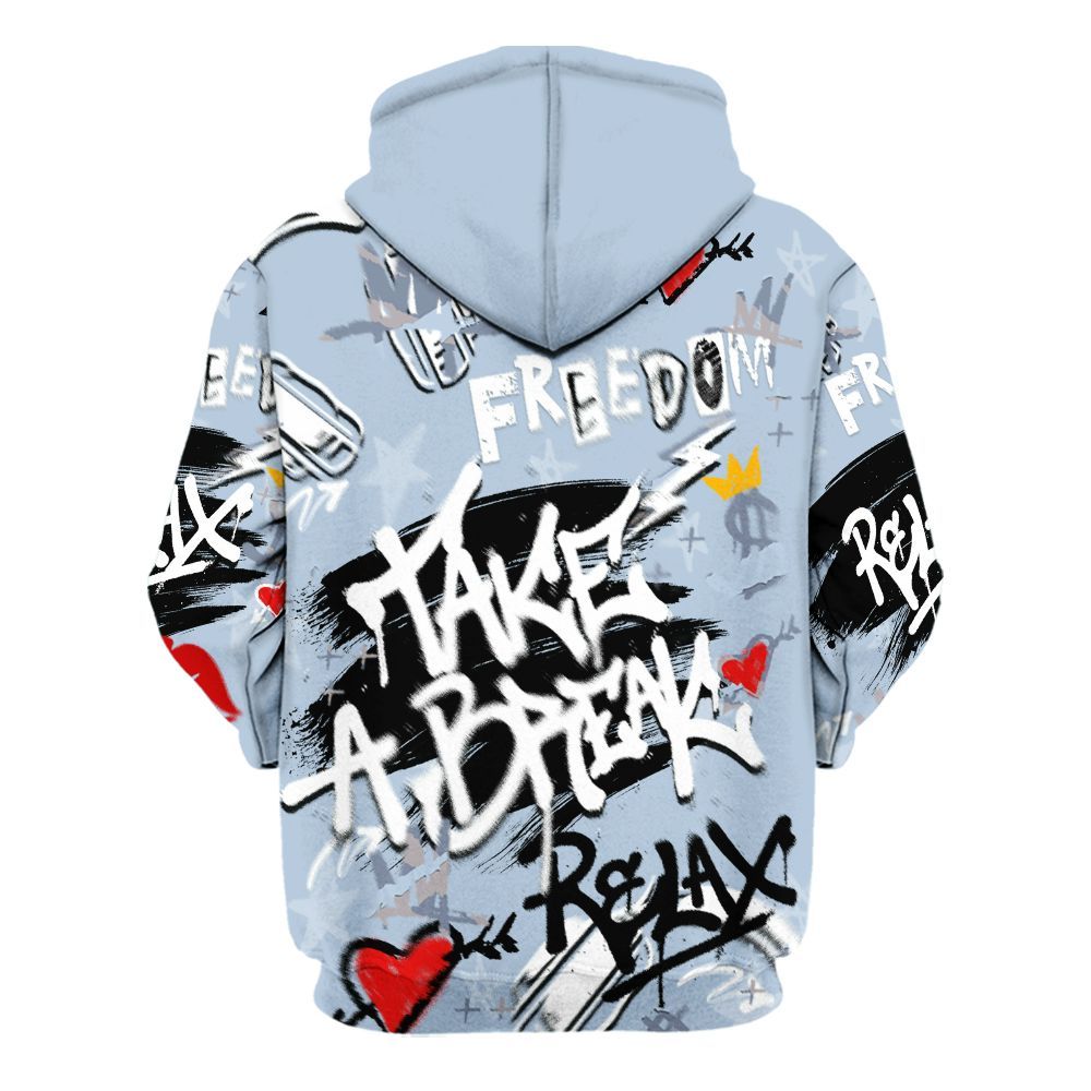 Hoodie To Match Ja 2 Induction - Take Break Freedom Graffiti Streetwear All Over Print
