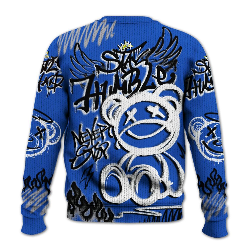 Knitted Sweater To Match Retro Stealth 5s - Humble Drip Streetwear Graffity