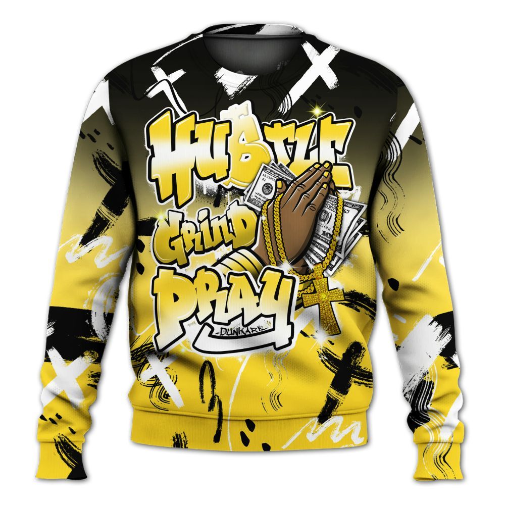 Sweatshirt To Match Retro Thunder 4s - Money Hustle Grind Pray All Over Print