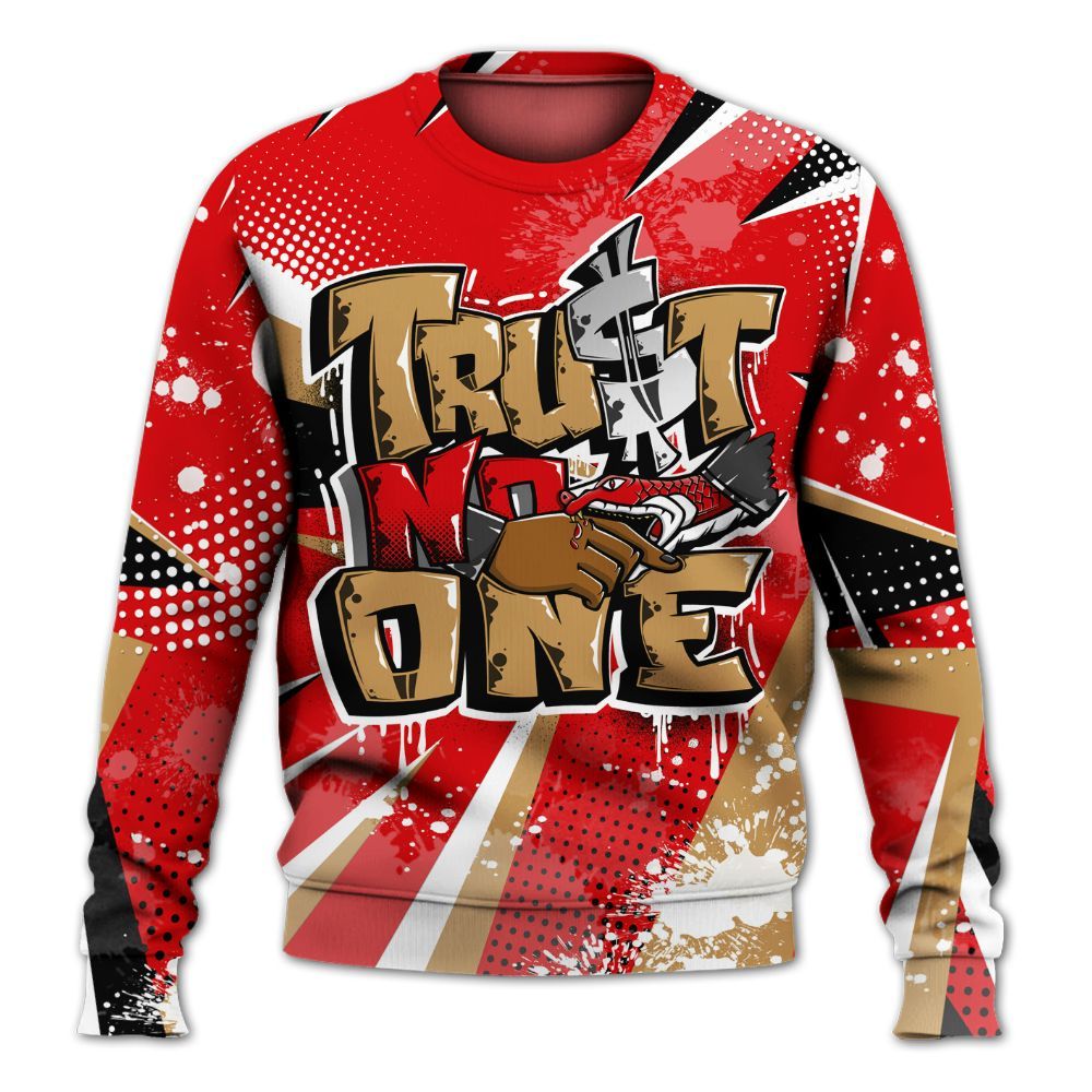 Dunkare Kobe 5 Red Year Of The Mamba Shirt, Poly Trust No One Dripping All Over Print Unisex Sweatshirt