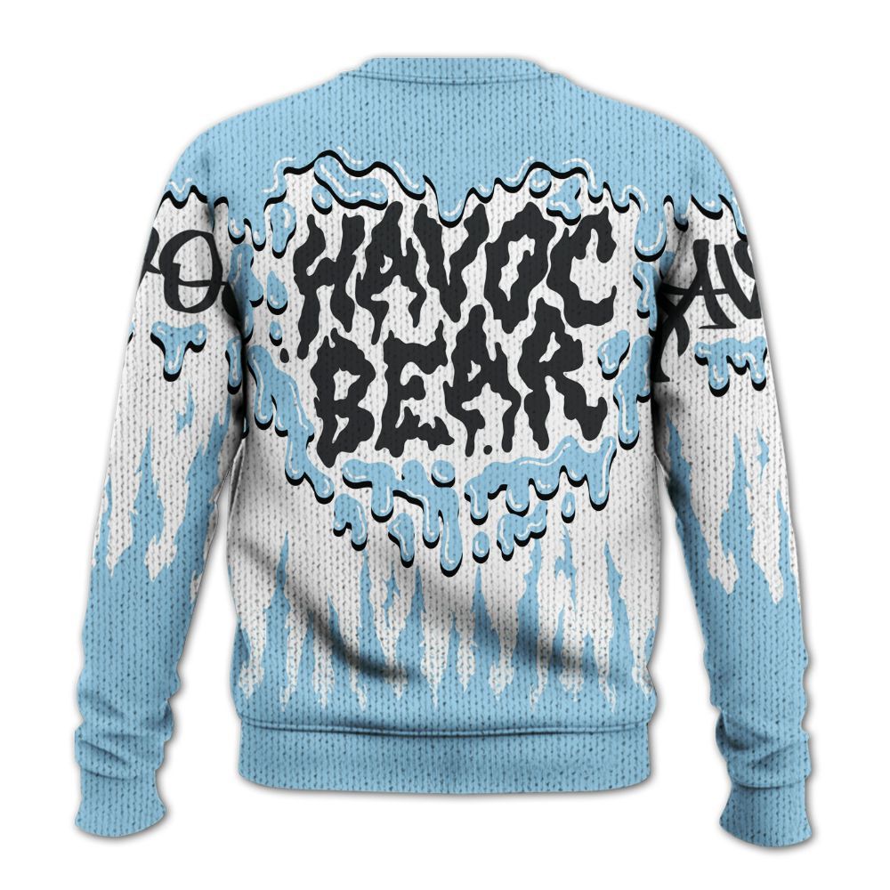 Knitted Sweater To Match Legend Blue 11s - Havok Bear Dripping