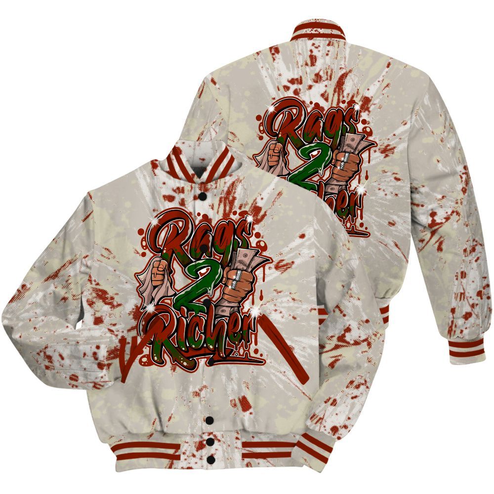 Varsity Jacket To Match El Grito 5s Shirt - Rag 2 Rich Graphic Luxury All Over Print