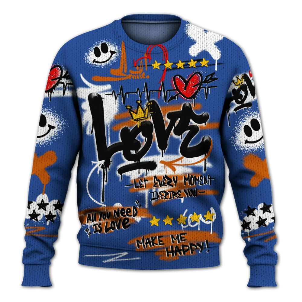 Knitted Sweater To Match Palermo GS League - Happy Love Beats Graffiti Streetwear