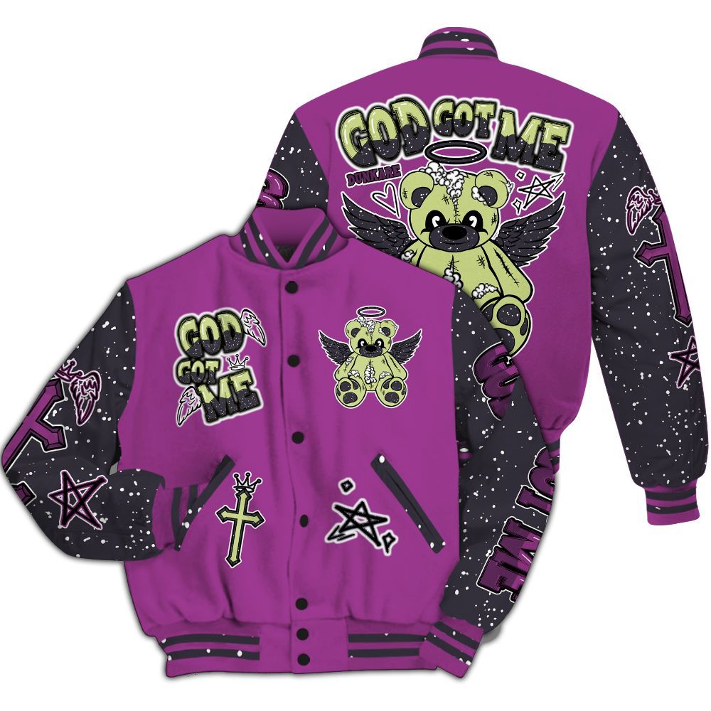 Varsity Jacket To Match Ja 2 Staregazer - Gods Guides Me Bear All Over Print
