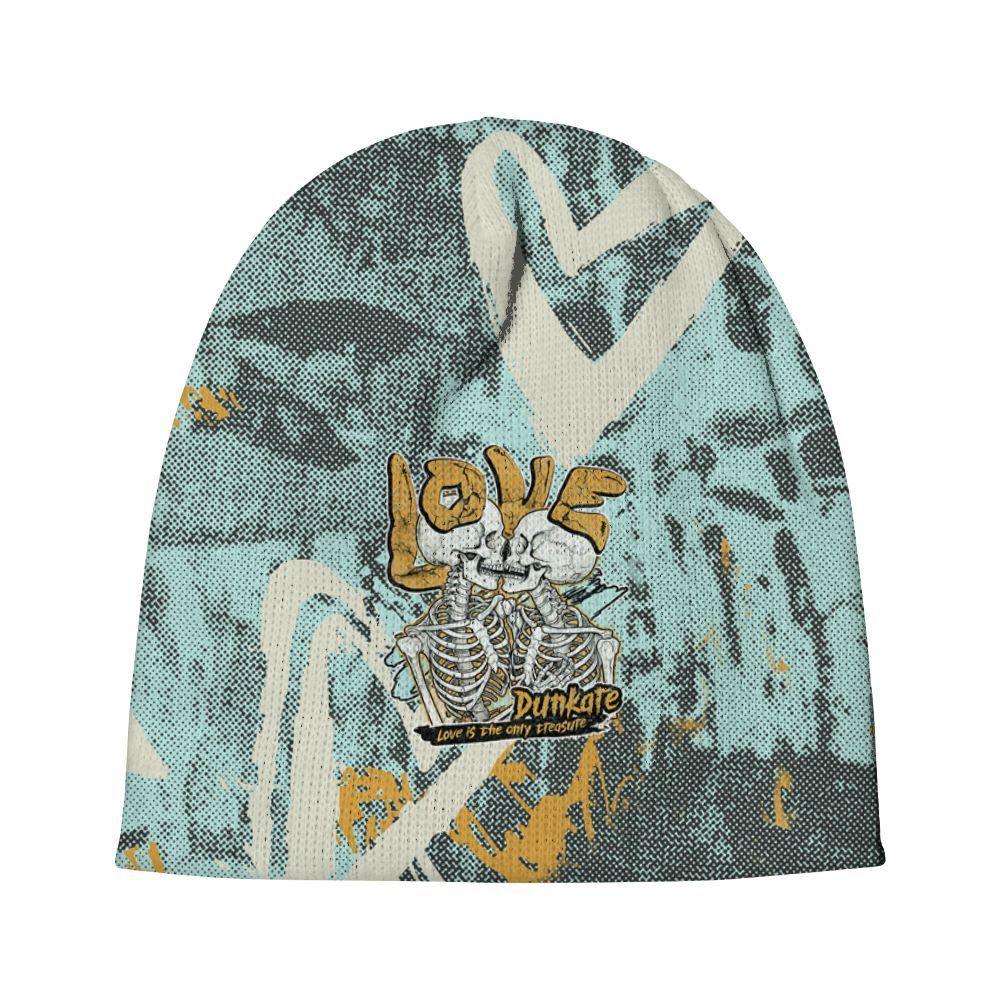 Beanie Hat To Match Pure Platinum 4s - Skull Love Graphic