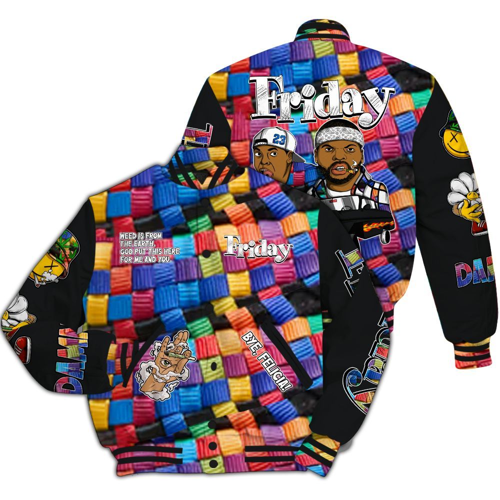 Varsity Jacket To Match Air Rainbow Weave - Friday Sneaker Stress Style All Over Print