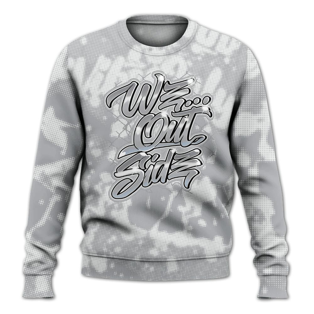 Sweatshirt To Match Low OG Wolf Grey 1s - We OutSider Graphic Street All Over Print