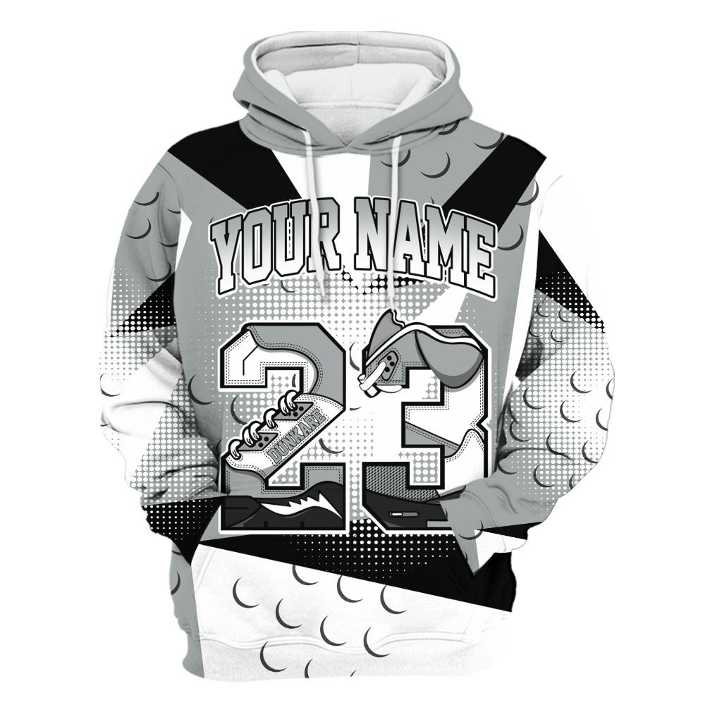 Hoodie To Match Dunk Low White Light Smoke Grey - Poly Custom Name Number 23 5s All Over Print