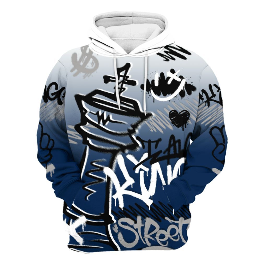 Hoodie To Match SB White Navy 4s - Street King Chess Streetwear All Over Print
