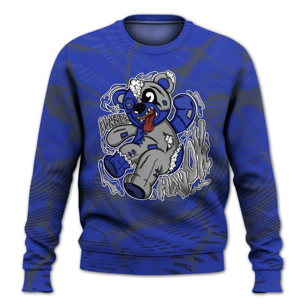 Sweatshirt To Match Air Max Plus Black Racer Blue - Havok Bear All Over Print