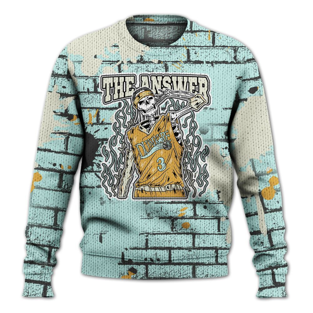 Knitted Sweater To Match Pure Platinum 4s - Allen Answer Skeleton Brick