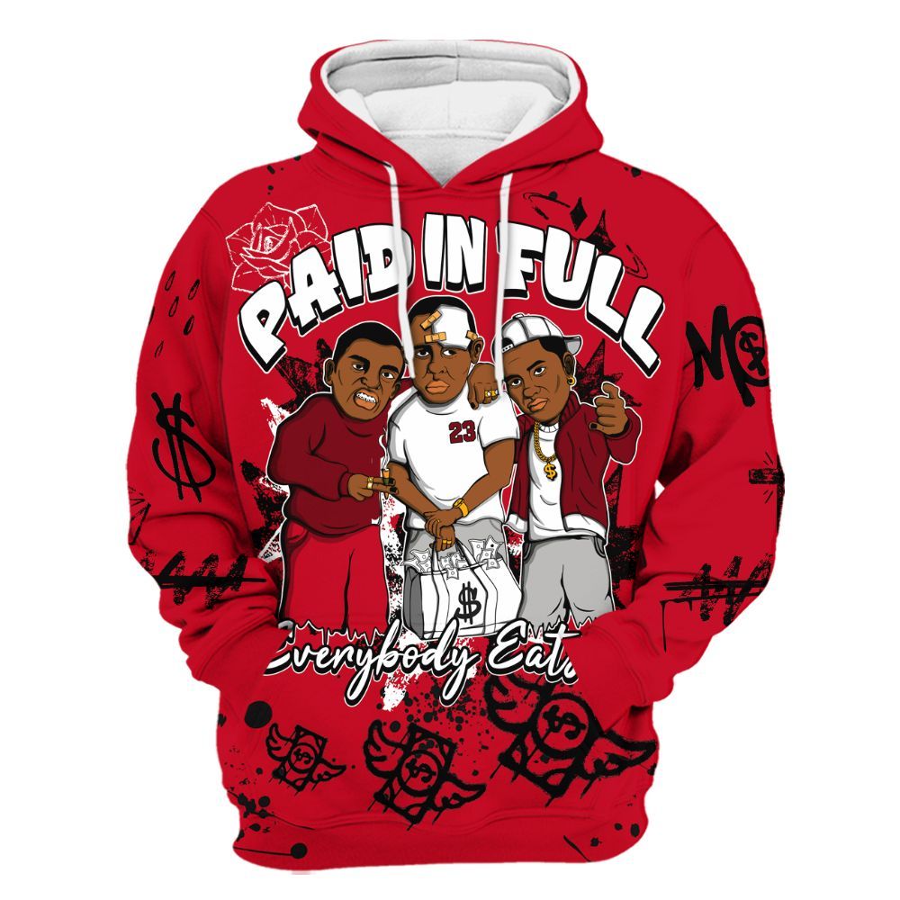 Hoodie To Match Cortez GS Valentine's Day - Everybody Paid In Full Crayon All Over Print