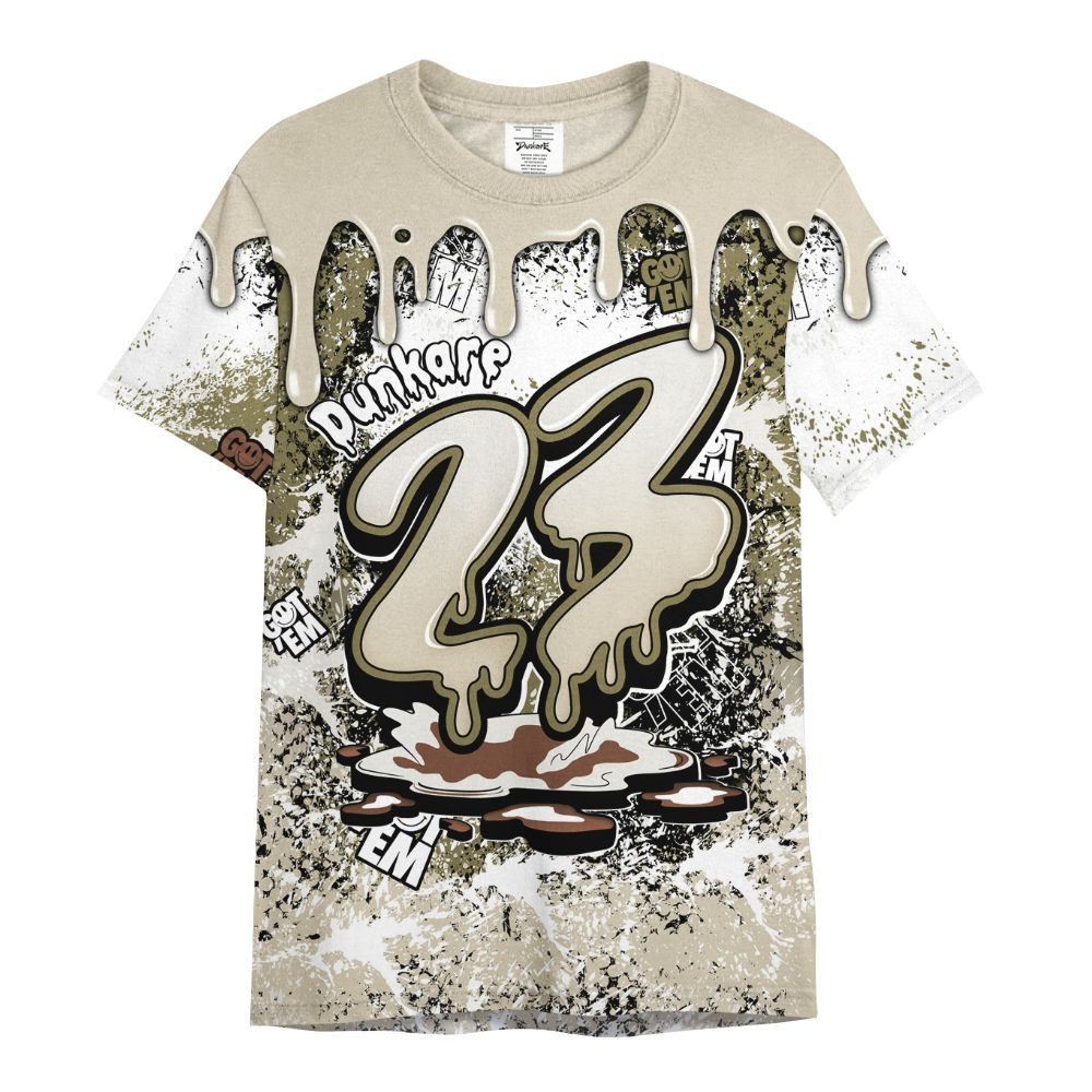Shirt To Match Sail Neutral Olive 6s - Dripping 23 Drip All Over Print